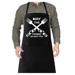 LAMIVEENLA Funny Apron for Men Women Adjustable - Birthday Gifts Chef Apron Black Kitchen Apron Birthday Gifts for Adult Gifts for Dad Friends Husband bbq Apron Mens Apron