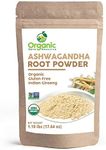 Organic Ashwagandha Root Powder - 1.10 lbs (17.64 oz) | Resealable Kraft Bag,Non-GMO, Indian Ginseng, Withania Somnifera -100% Raw from India, by SHOPOSR