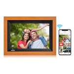 Miracle Digital 10.1''(26 cm) Wooden WiFi Digital Photo Frame Hi-def.Built in16GB Memory 2GB Ram,32GB Exp IPS Touch Screen,USB/SD/Photos Video/Share Photos & Videos Through WiFi Frameo App