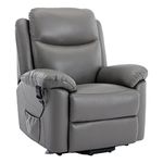 The Devon - Dual Motor Mobility Riser Recliner Arm Chair - Grey Genuine Leather