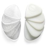 WINGO Guitar Picks with Grip Stamped, Non Slip Picks 10 Pack (073, 088, 1.0, 1.25, 1.5mm) for Acoustic Electric Guitar Bass- White and Clear.