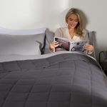 Brentfords Double Weighted Blanket Adult 8kg Charcoal Grey, Weighted Blanket Anxiety Relief Soft Comfy Heavy Blanket for Bed Sofas 150 x 200cm (17lb) (Disclaimer Only suitable for age 3+ years)