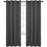 Deconovo Thermal Insulated Grommet Blackout Curtains for Bedroom, Dark Grey Living Room Window Curtains 108 Inches Long, Nursery Kids Room Curtains, 52W x 108L Inch, 2 Panels