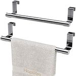 HapiRm Towel Rack Over Cabinet Door Towel Bar, 2 Pack Hand Towel Rack Over The Door Towel Rack,Stainless Steel Hand Towel Bar for Kitchen, Silver