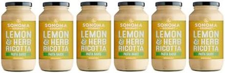 Lemon Herb Ricotta Pasta Sauce | No-Sugar Added | Fresh Ingredients | 25 Ounce Jars (Pack of 6)