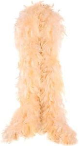 THARAHT Champagne Chandelle Turkey Feather Boa 2Yard 100g for DIY Craft Home Dancing Wedding Party Halloween Costume Decoration Feather Boa