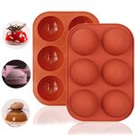 2 Pieces Semi Sphere Silicone Mold 6-Cavity Dome Mousse Half Ball Moulds Half Sphere Silicone DIY Baking Molds for Making Hot Chocolate Bomb, Cake, Jelly