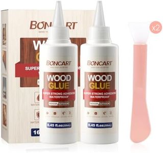 Boncart Wood Glue, 8.45fl.oz Super Strong Adhesion Wood Glue for Furniture Heavy Duty, Clear After Drying, Waterproof, for Woodworking, Crafts, Repair, Furniture Assembly (2 Pack)