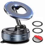 Magnetic Car Phone Holder for MagSafe Car Mount, [Strongest Suction & Lifetime Support] 360° Rotation for Dashboard/Windscreen, Vaccum Car Phone Holder for iPhone 17 Pro Max 16 15 14 13 12 & Samsung