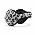 180s Women's Lush Soft Fleece Behind the Head Ear Warmers, Snow Leopard, One Size