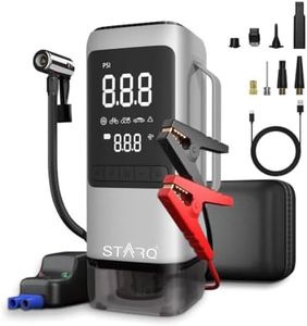 STARQ 6 in1 Jump Starter Battery, Digital Tyre Inflator 150PSI & Vacuum Cleaner, 21000mAh Portable Power Bank LED Light