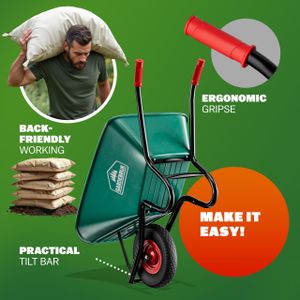 GARDEBRUK Heavy Duty Wheelbarrow – 100L Large Capacity Garden Cart