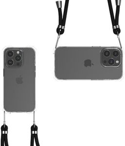 Wuwedo for iPhone 15 Pro Clear Case with Crossbody Strap, Slim Fit Shockproof Protective Phone Case with Anti-Lost Detachable Adjustable Shoulder Neck Lanyard Strap