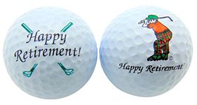 Happy Retirement Set of 2 Golf Ball Golfer Gift Pack