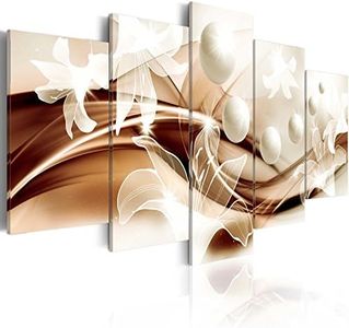 murando Cuadro en Lienzo Abstracto 100x50 cm Impresión de 5 Piezas Material Tejido no Tejido Impresión Artística Imagen Gráfica Decoracion de Pared Flores ornamento Arte Flor b-A-0226-b-o