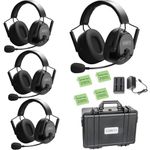 Came-TV Kuminik8 Wireless Intercom Headset System with Noise Cancellation, 1500ft Team Communication Group Talk, Zero Delay Mute Function Intercom Headset for Film Production Event Dual-Ear 4 Users