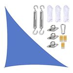 Marooma Sun Shade Sail, 4 x 4 x 5.7 m Triangle Sun Sail Shade Garden Sail Canopy with Fixing Kit, Right Angle Garden Shade Sails Sunshade Awnings for Outdoor Garden Patio