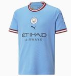 woopme Men Man City Jersey Club Regular Fit Football Jersey Home Half Sleeve Sports Jersey (Xxx-Large) Multicolour