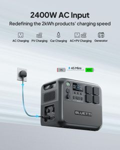 BLUETTI AC200L Portable Power Station, 2048Wh LiFePO4, 2400W AC, Expandable