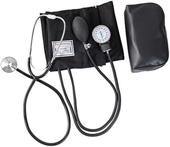 MABIS Professional Aneroid Sphygmomanometer Blood Pressure Gauge, Stethoscope and Blood Pressure Cuff, With Carrying Case, Adult Large Cuff, Black