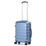 Hard Shell PC Carry on Cabin Approved 20'' Lightweight Suitcase Luggage Trolley with 4 Spinner Wheels TSA Combination Lock Suitcase Approved by Over 100+ Airlines (Ice Blue)