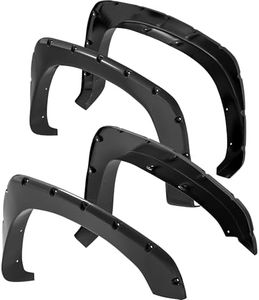 YITAMOTOR Fender Flares Kit, Compatible for 1999-2006 Chevy Silverado GMC Sierra (Incl. 2007 Classic Models), Front Rear Wheel Wells w/Smooth Black Finish Covers Guards Pocket Rivet Style