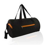 Raizex Gym Duffel Bag | Shoulder Gym Bags | Sports and Travel Bag Zipper Bags for Multipurpose with Side & Middle Pockets for Men, Women (Orange)