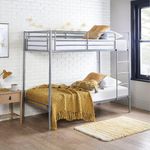 Home Treats Single Bunk Beds Extra Strong & Durable | Silver Metal Double Bunk Bed With Mattress | Twin Sleeper Easy Assembly For Adults and Kids (Double Bunk, No Mattress)