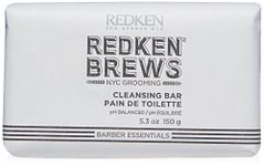 Redken Brews Cleanse Bar, Cleansing Bar for Men, Multi-Purpose Bar Soap For Face and Body, PH-Balanced, Moisturizing & Deodorizing, Clean & Fresh Scent, For All Men's Skin Types, 150 G