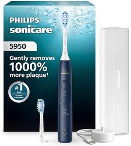 Philips Sonicare 5950 Series Electric Toothbrush, with Pressure Sensor, for Sensitive Gums, 6 Brushing Settings, SmarTimer, BrushPacer, 21-Day Runtime, Travel Case, Navy Blue, HX7133/03
