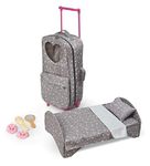 Badger Basket Travel and Tour Toy Doll Trolley Travel Carrier with Bed for 18 inch Dolls - Gray/Stars