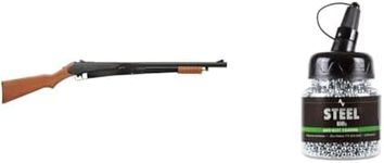 Daisy Model 25 Pump-Action BB Gun air Rifle & Air Venturi Steel BBS, 177 Cal, 5.1 Grains, Zinc-Plated, 2,500ct