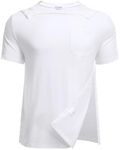 Deyeek Men's Post Shoulder Surgery Shirts Recovery Tear Away Short Sleeve Full Open Side Snap Adaptive Chemo Clothing