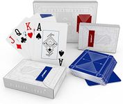 SLOWPLAY 100% Plastic Playing Cards, 2-Deck Poker Card Set, Jumbo Index, Poker Size, Superior Flexibility and Durability, Waterproof & Washable, Professional Playing Cards for Texas Hold’em Poker