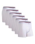 DANISH ENDURANCE Men's Bamboo Boxers Soft, Comfortable, Breathable Underwear, Tagless, With or without fly, 6 Pack, Medium White