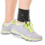 BraceAbility AFO Drop Foot Brace - Adjustable Dorsiflexion Soft Shoe Splint for Neuropathy Walking Exercise Assist, Gait Lifting Support, Charcot Marie Tooth (CMT) and Achilles Pain Treatment (S/M)