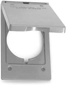 Sigma Electric, Gray Sigma Engineered Solutions 14244 1-Gang Vertical Round Receptacle Weatherproof Cover, Size