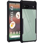 TheGiftKart Shockproof Clear Back Cover Case for Google Pixel 6A | 360 Degree Protection | Hard Transparent Back Cover Case for Google Pixel 6A (PC & TPU, Black Bumper)