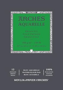 Arches Watercolour Paper Pad 100% Pure Cotton 300gsm