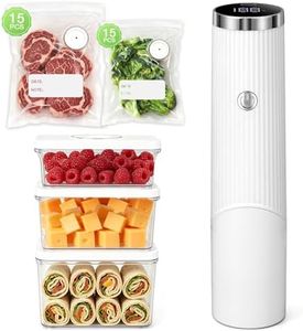 GURITHE Compact Vacuum Sealer for Food, Handheld Vacuum Sealer Machine with 30 Reusable Bags + 3 Vacuum Containers, Portable Automatic Food Sealer for Freezer Storage, Travel, Camping