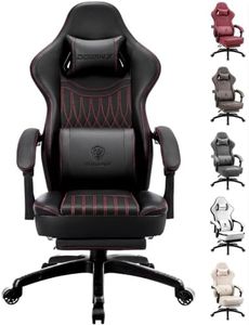 Dowinx Gaming Chair Breathable PU Leather Gamer Chair with Footrest Massage Lumbar Support, Big and Tall Ergonomic Reclining Computer Chair with Pocket Spring Cushion for Adults Teens(Black)