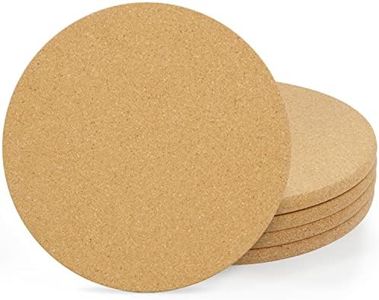 BELLE VOUS Salvamanteles para Ollas Calientes Redondos de Corcho (Pack de 4) 21,6 cm de Diámetro,1 cm de Grosor - Laminas Corcho Posa Vasos Salvamanteles Individuales, Teteras, Sartenes y Plantas