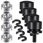 Therwen 8 Pcs Seat Bolt Screw Nut Kit Fender Seat Nut Kit 1/4"-20 Thread Compatible with Harley-Davidson Sportster, Compatible with Softail Touring Dyna (Black)