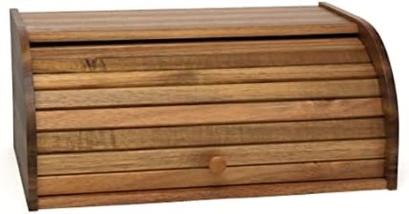 Lipper International 1146 Acacia Wood Rolltop Bread Box, 16" x 10-3/4" x 7"