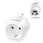 LENCENT EU to UK Plug Adapter, Europe Schuko 2 Pin to 3 Pin UK Travel Adaptor, European Euro to British Adapter- 1 Pack, White