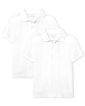 The Children's Place Boys' Uniform Pique Polo 2-Pack Shirt, White, S (5/6)