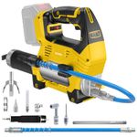 Kistrba Cordless Grease Gun for Dewalt 18V 20V Max Battery (No Battery), Brushless Motor, 12000 PSI High Pressure, 170g/min, 60cm Hose, with LED Light, 3-Speed Control, for Tractors Trucks Machinery