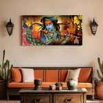 Wakefit Wall Painting, Krishna Canvas Wall Art, Wooden Framed Krishna Painting,Painting for Wall decoration, Wall Painting for Living Room, Modern Home Decor, Set of 1, (48 x 24 Inch)