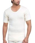 QNQ Monte Carlo Men's Pure Wool Thermal Half Sleeves (TOP) (Off White) (40)