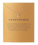 Baydurcan Girls Friendship Anchor Necklace Anchor Pendant Necklace with Message Card Gift Card (Silver Anchor) Silver